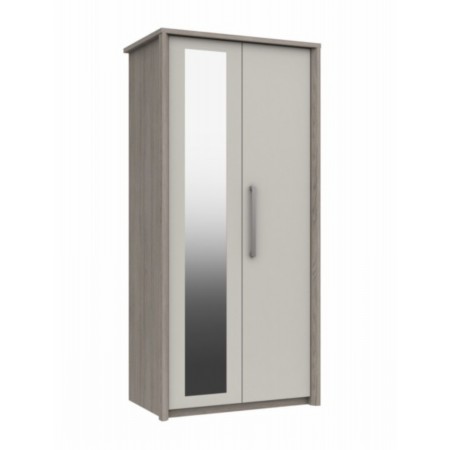 Sturtons - Burley 2 Door 1 Mirror Robe White Grey