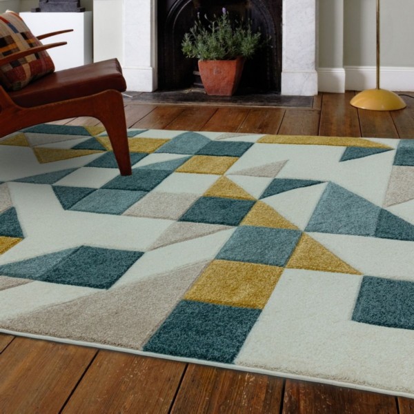 4643/Asiatic/Sketch-Green-Shapes-Rug
