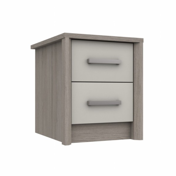 Sturtons - Burley 2 Drawer Bedside White Grey