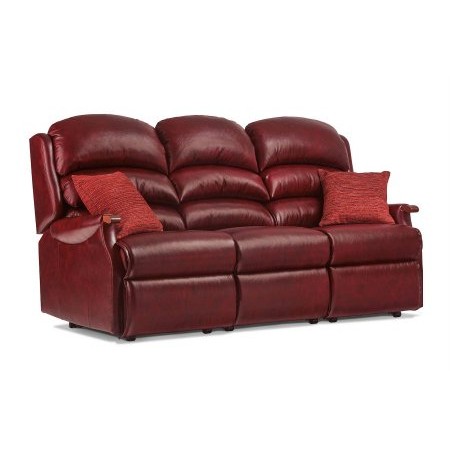 Sherborne - Malham Standard Leather Fixed 3 Seater Settee