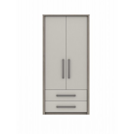 Sturtons - Burley 2 Door Combi Robe White Grey