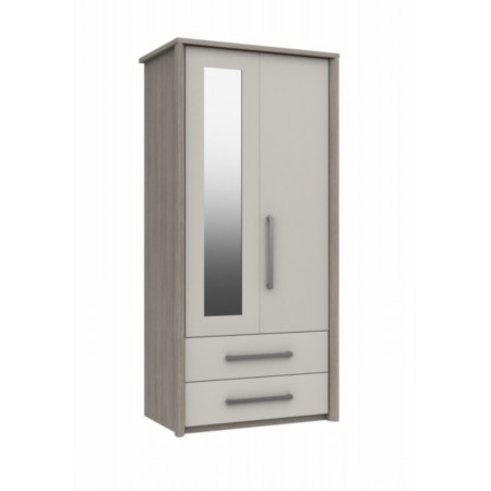 Sturtons - Burley 2 Door 1 Mirror Combi Robe White Grey