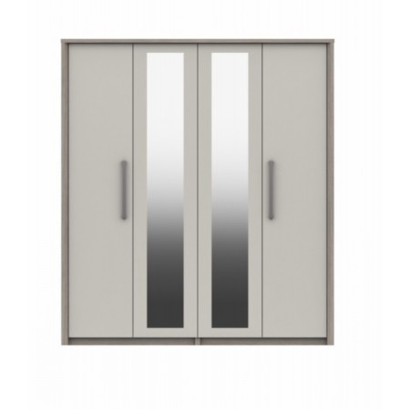 Sturtons - Burley 4 Door 2 Mirror Robe White Grey