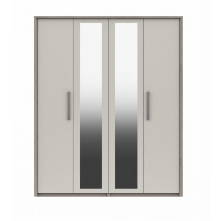 Sturtons - Burley 4 Door 2 Mirror Robe Tall White Grey