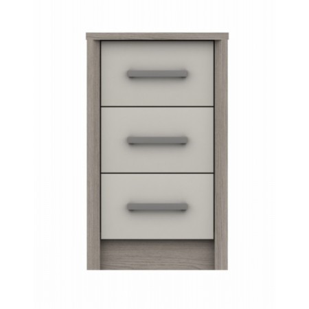 Sturtons - Burley 3 Drawer Bedside White Grey