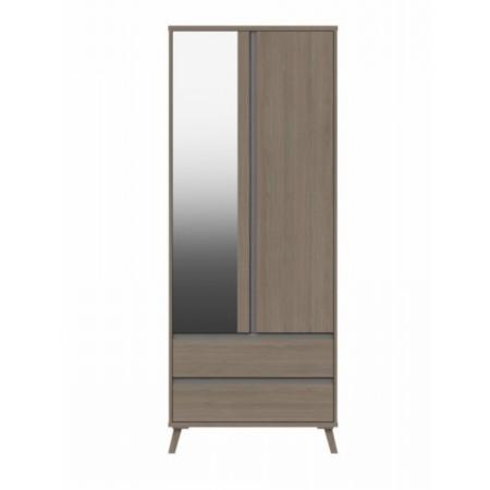 Sturtons - Ashurst 2 Door 1 Mirror Combi Robe Grey